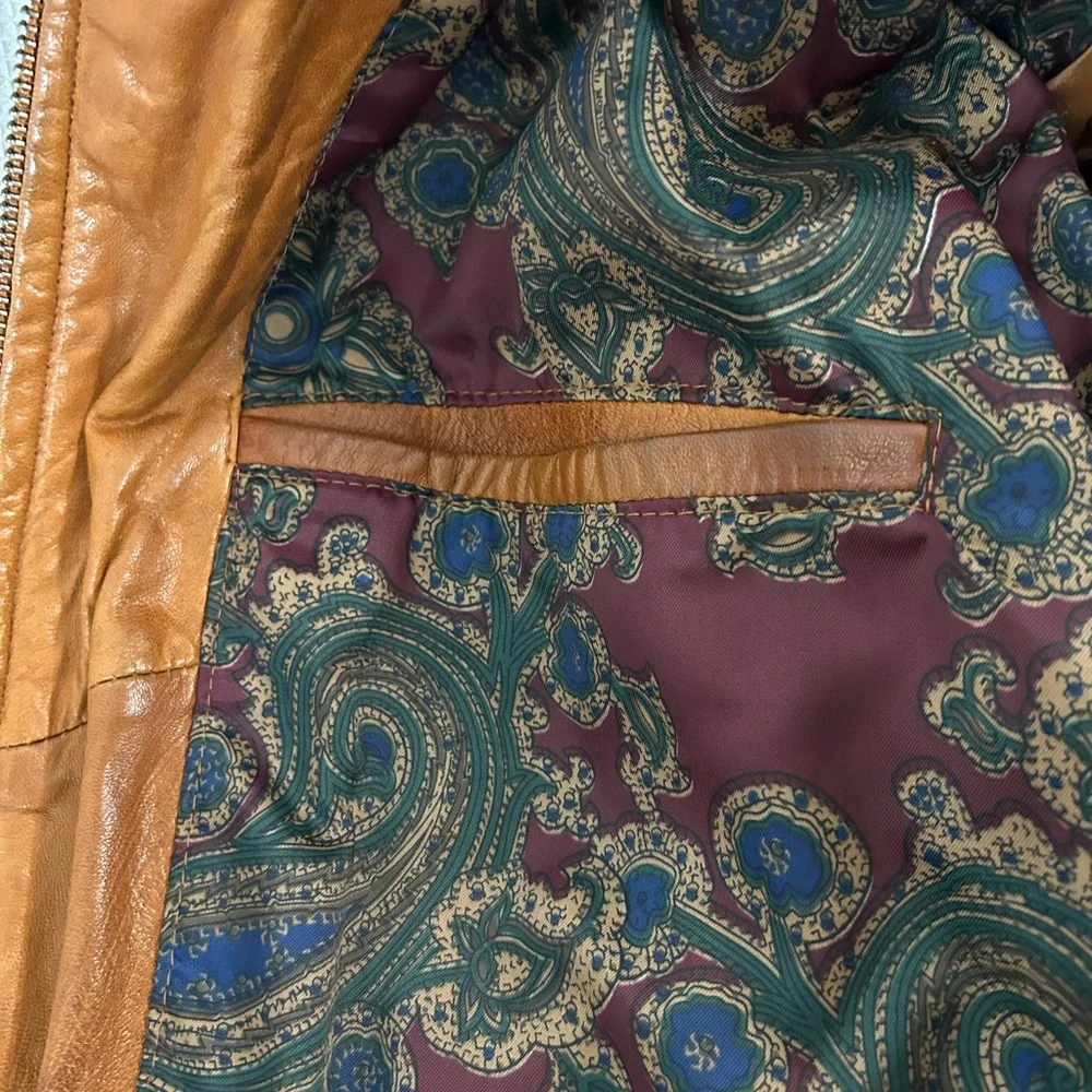Grant men’s genuine, leather jacket, tan color - Picture 10 of 15